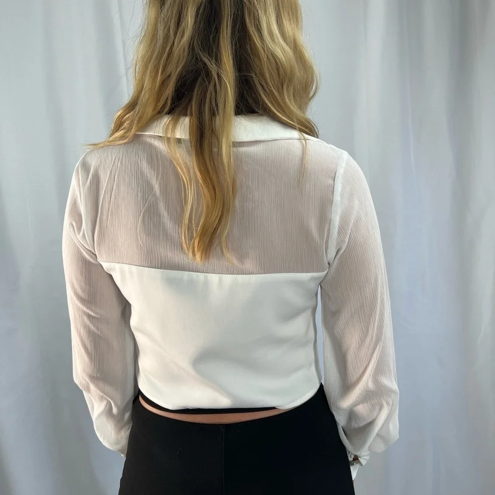 Cut-out pull on slight flare stretch dress pants - Picture 4 of 5